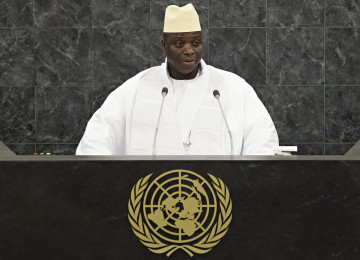 Gambian President Yahya Jammeh addresses the 68th United Nations General Assembly at U.N. headquarters in New York